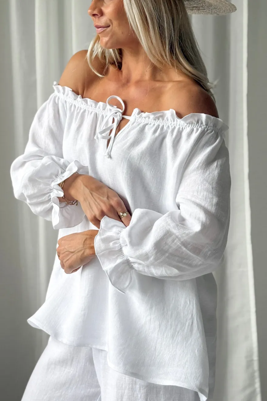 Sofia pellavapaita, valkoinen