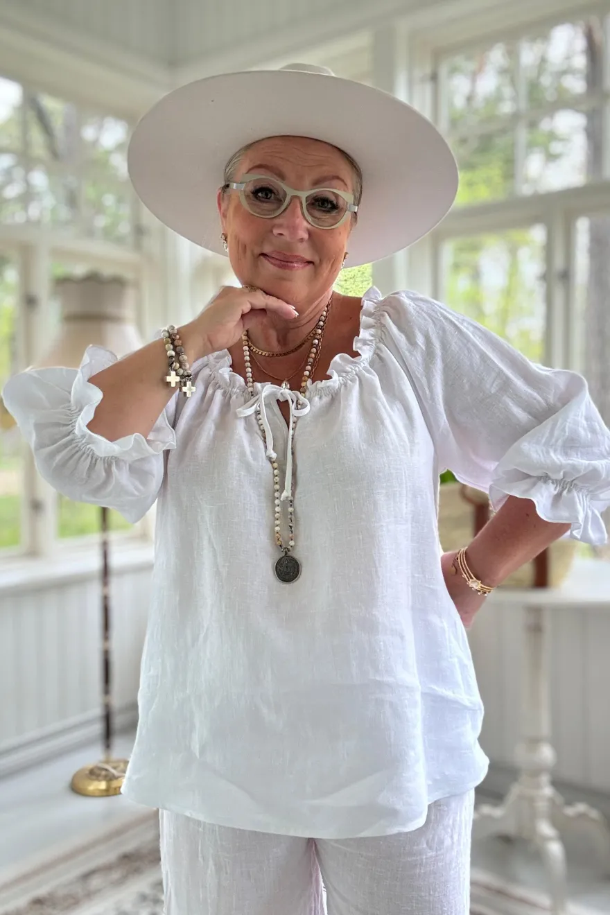 Sofia pellavapaita, valkoinen