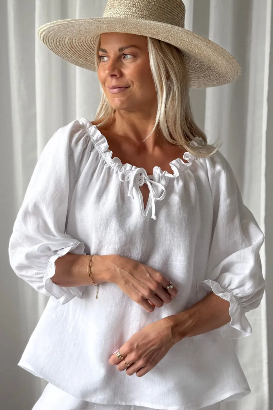 Sofia pellavapaita, valkoinen