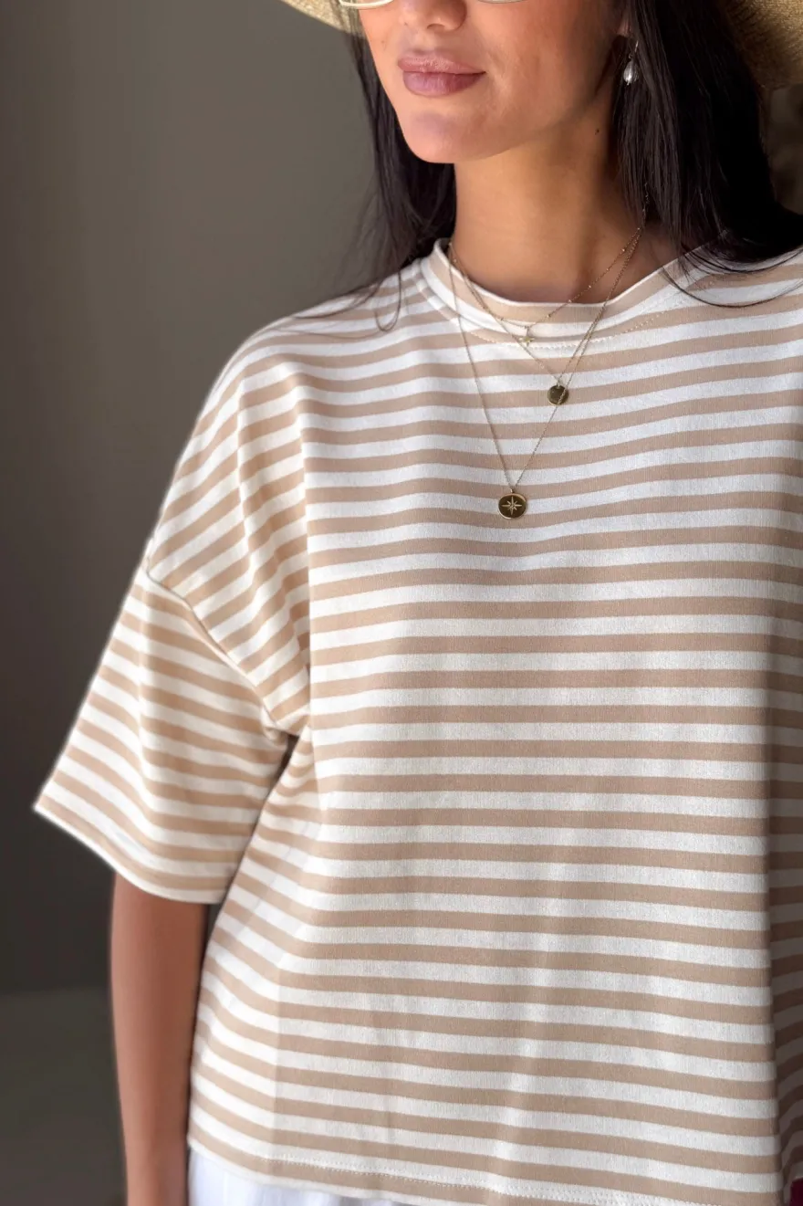 Sun Stripes t-paita, valkoinen-beige