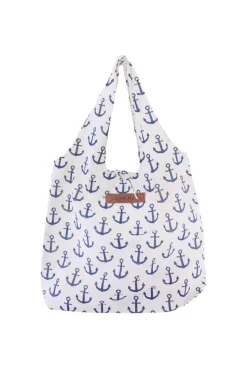 Tote bag anchor kangaskassi, blue/off white