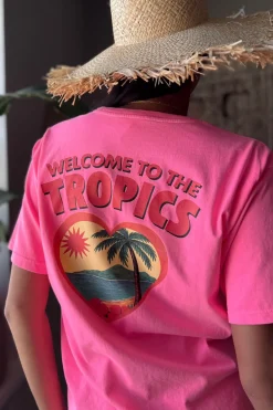 Tropics t-paita, neon pink