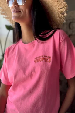 Tropics t-paita, neon pink