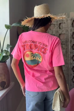 Tropics t-paita, neon pink